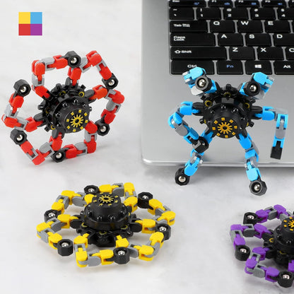 Fidgets Sensory Toys Transformable Chain Mechanical Fidget Toy 1 Pack Deformation Fidgets Spinners for Girls Boys Kids Adults