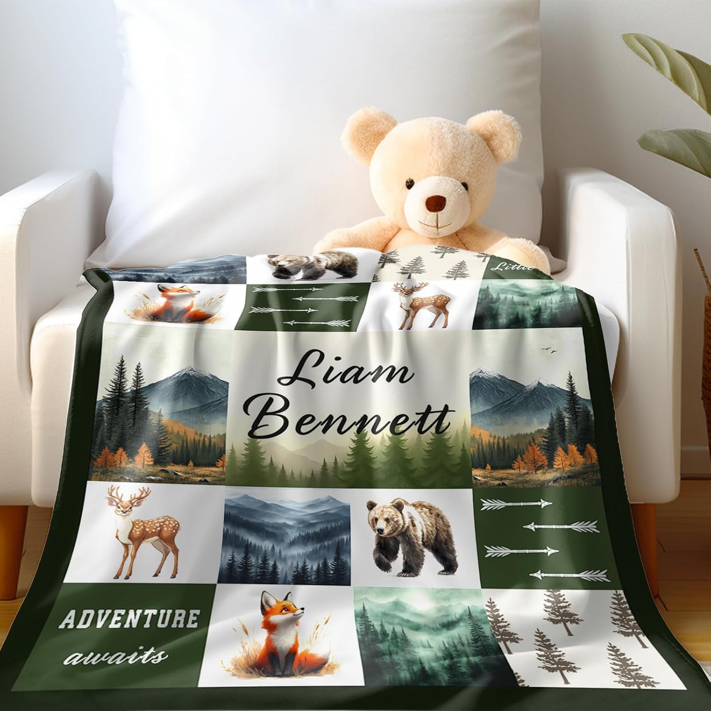 Ship Next Day, Personalized Baby Blankets - Printed in USA, Custom Name Blanket, Baby Blanket with