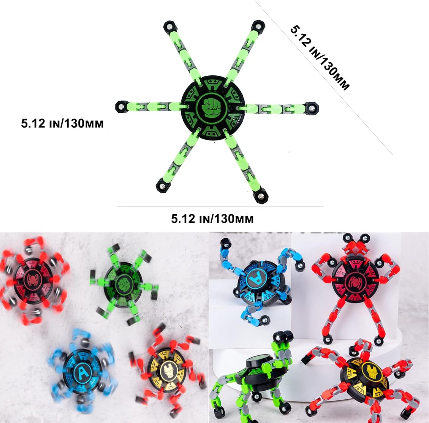 Transformable Chain Robot Toy (8 Pack Unicorn Transformable Chain Robot Toy)