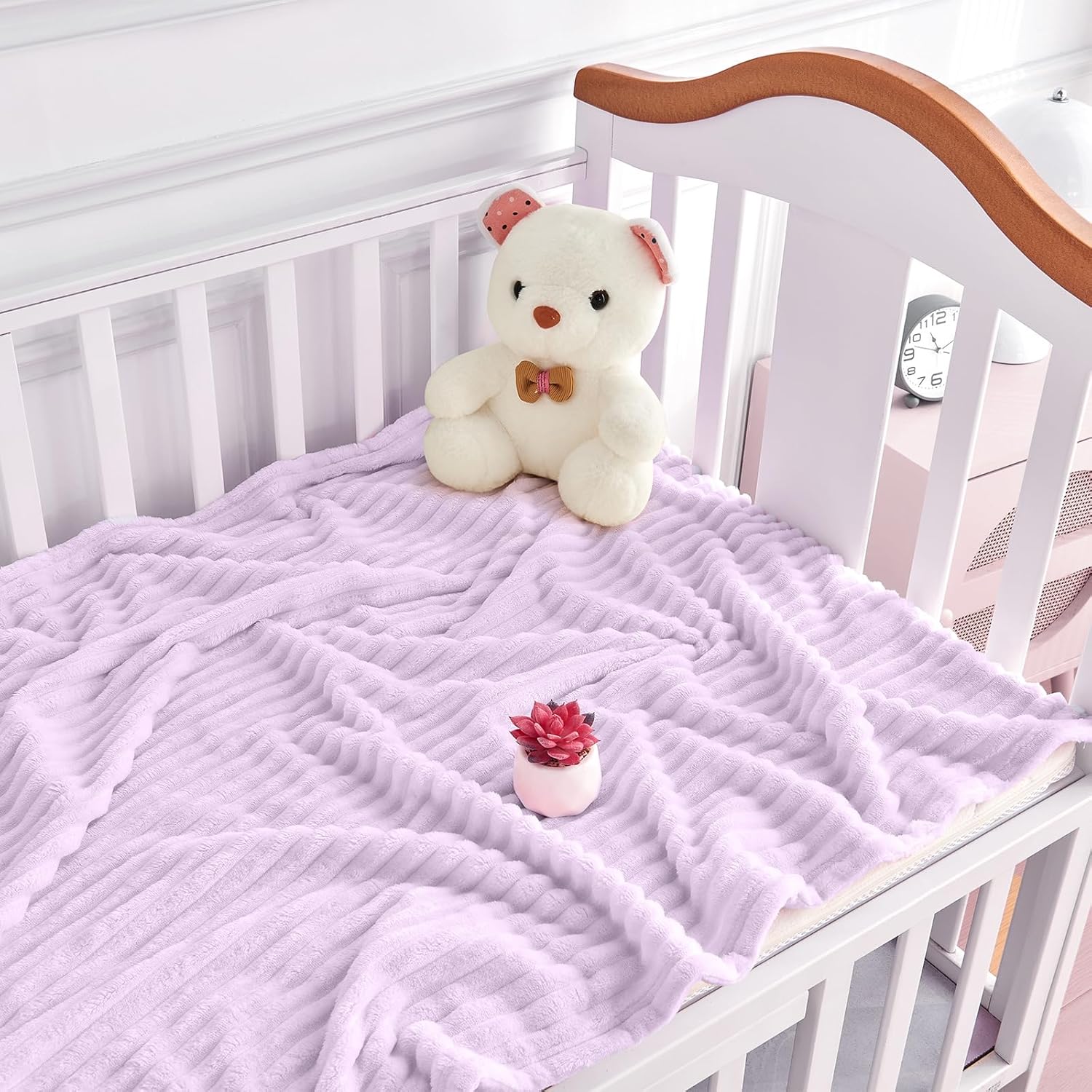 Soft Fleece Baby Blanket Ultra Cozy Baby Blankets for Girls Warm and Lightweight Infant Toddler