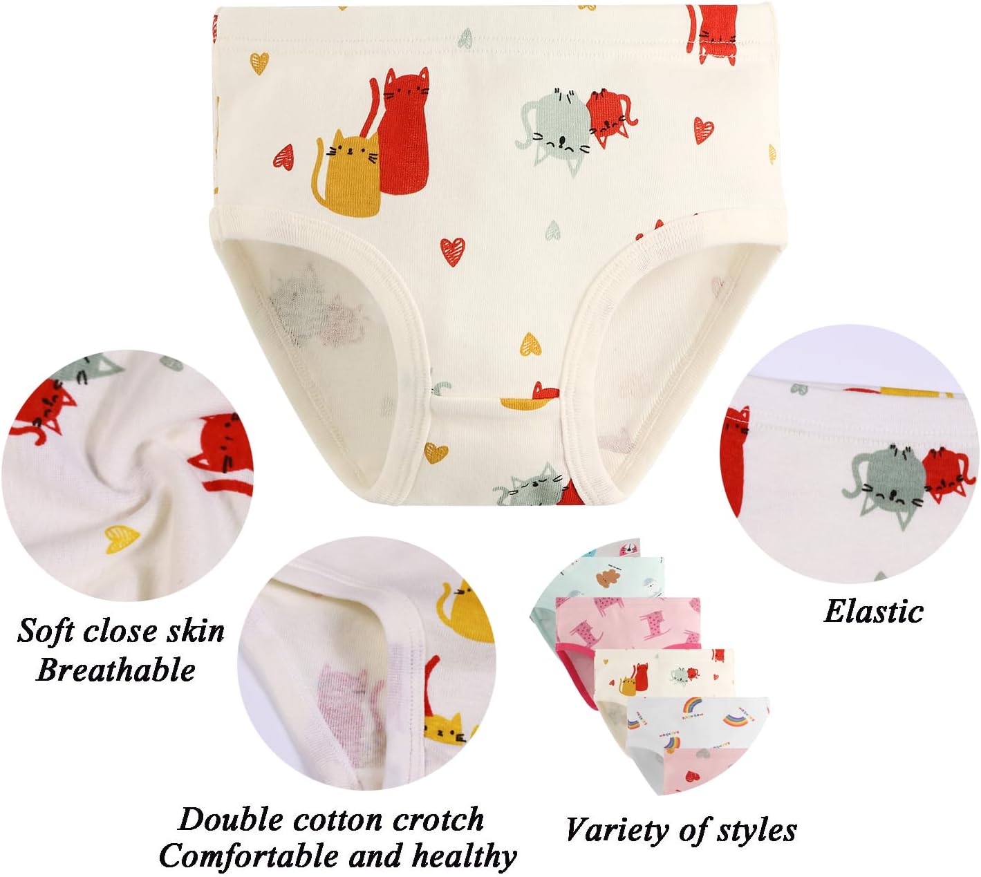 Boboking Soft Cotton Underwear Toddler Girls'Briefs Soft Undies