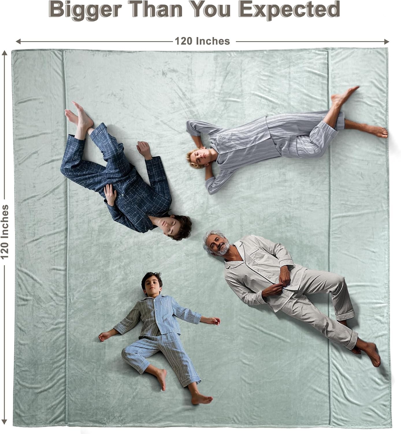 PHF Oversized King Fleece Blanket 120"x120", No Shed No Pilling Big Soft Blanket, Extra Large 10'x