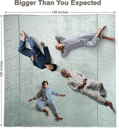 PHF Oversized King Fleece Blanket 120"x120", No Shed No Pilling Big Soft Blanket, Extra Large 10'x
