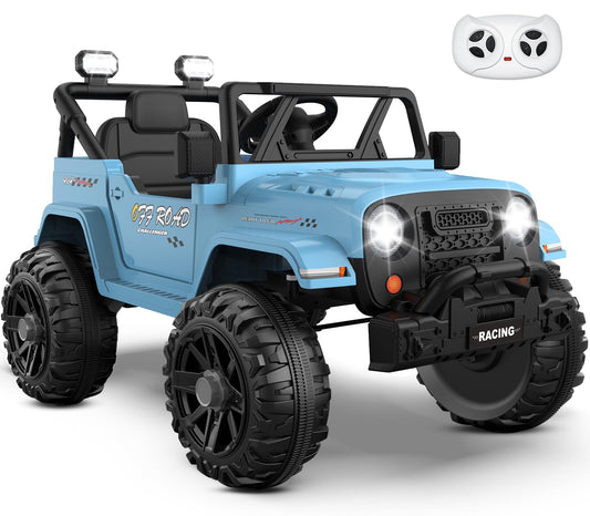 ARBELI 12V Electric Ride On Car, Toddler First Car, Blue