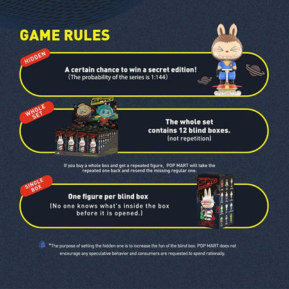 POP MART LABUBU Space Adventure Series 1PC Blind Box Toy Box Bulk Popular Collectible Random Art Toy Hot Toys Cute Figure Creative Gift, for Christmas Birthday Party Holiday
