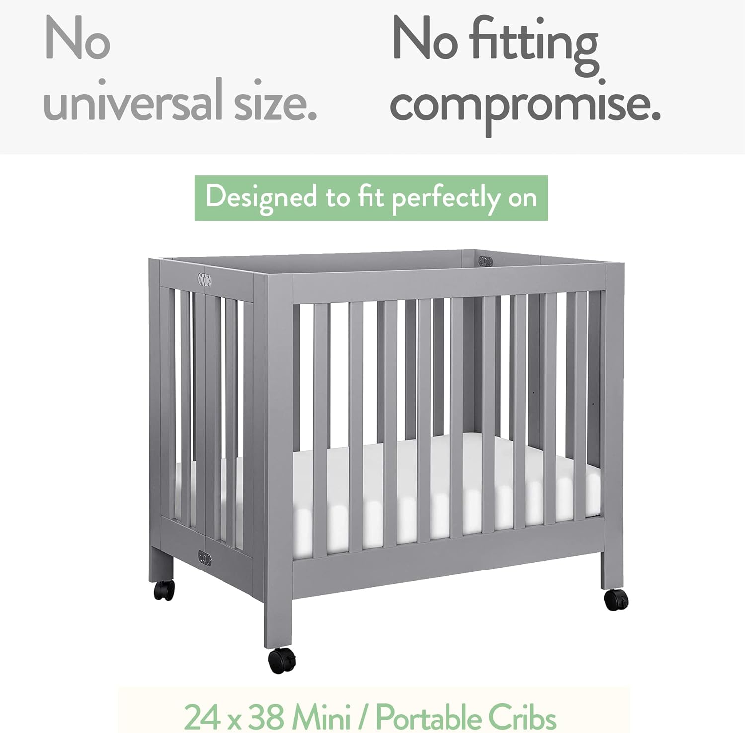 Mini Portable 24x38 Fitted Crib Sheets – Compatible with Dream on Me, Delta Porta Crib and Arms