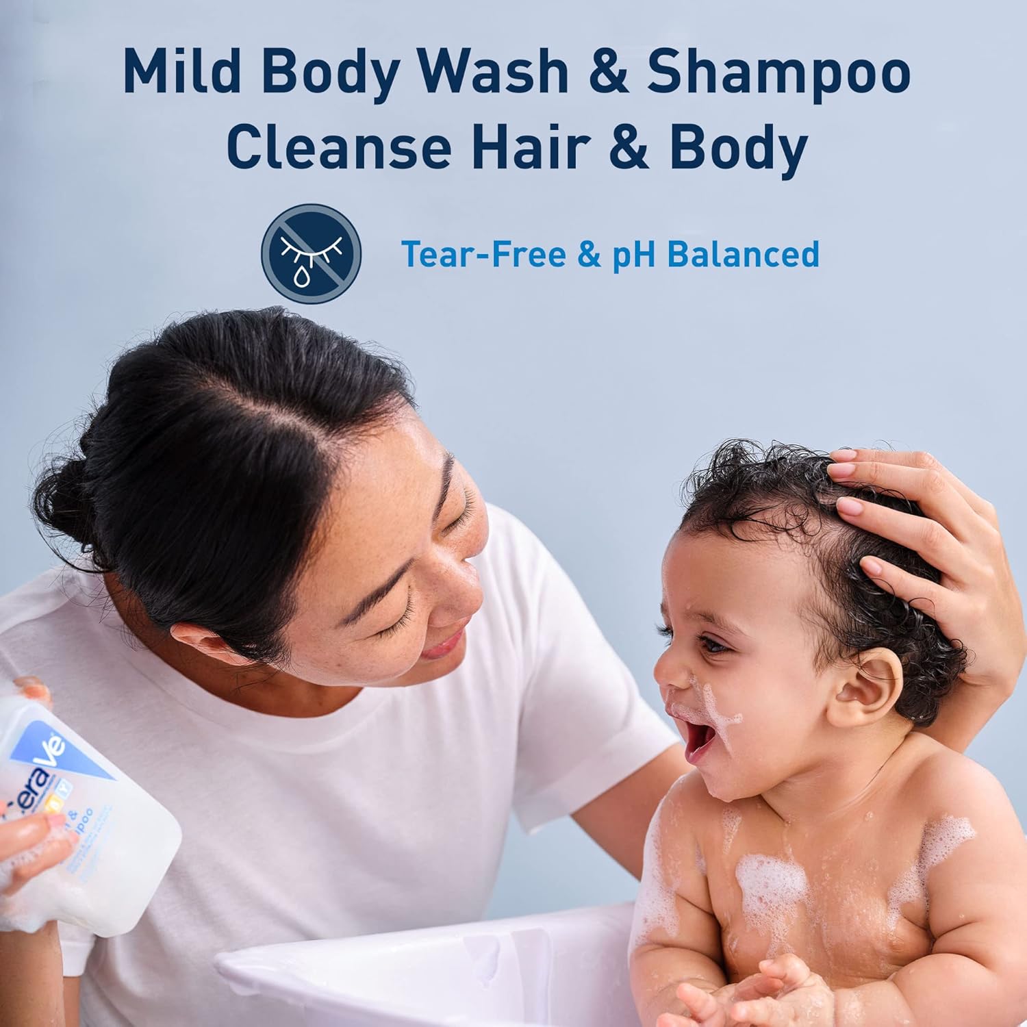 CeraVe Baby Wash & Shampoo, Fragrance, Paraben, & Sulfate Free Shampoo for Tear-Free Baby Bath