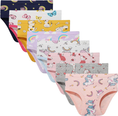 Girls' Cotton Brief Breathable Toddler Panties Kids Assorted Underwears 6-8 pieces