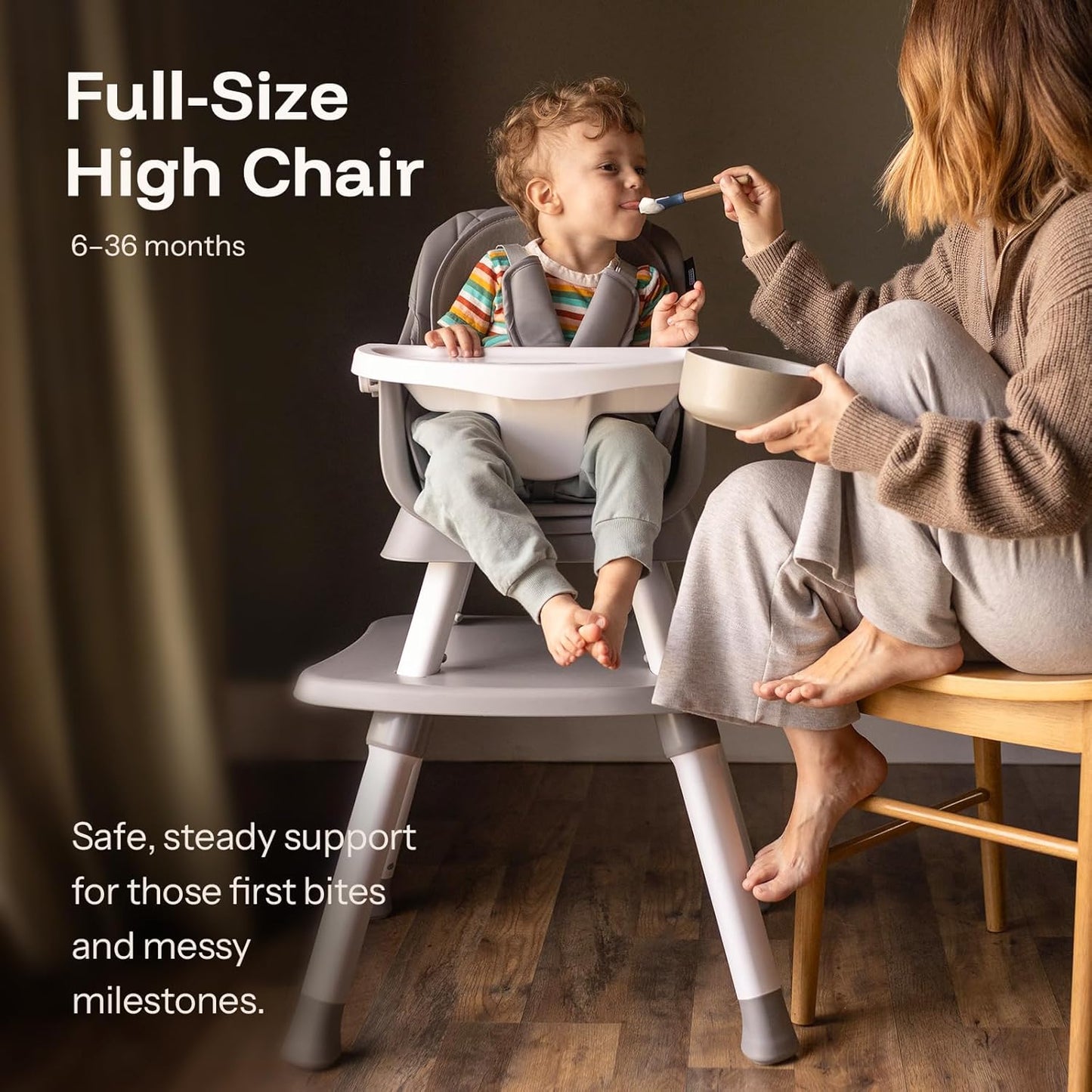 HARPPA 6 in 1 Baby High Chair, Convertible Infant Feeding Chair for Babies & Toddlers Table, Dining