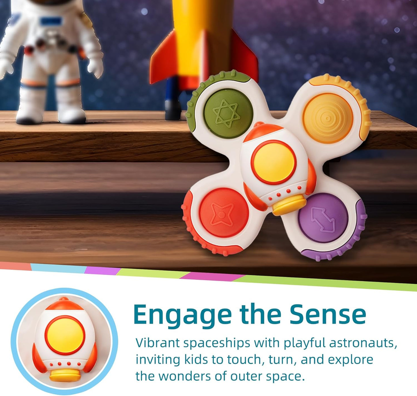 LiKee Strong Suction Cup Fidget Rotating Sensory Bath Toys for Baby 12 18 Months Airplane Car