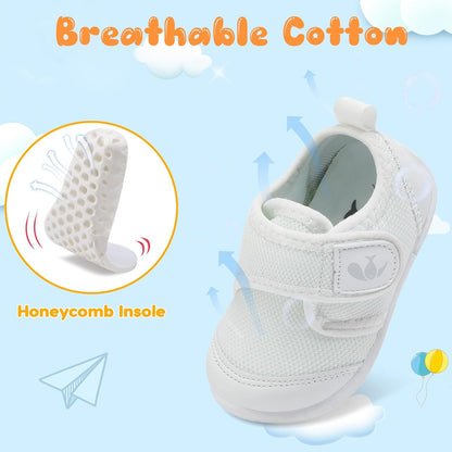 FEETCITY Baby First Walking Shoes Boys Girls Infant Sneakers Crib Shoes Breathable Lightweight Slip On Shoes