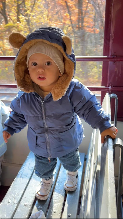 TUONROAD Baby Girls Coats for 6 Months-5 Years Toddlers Boy Winter Jacket Warm Bear Hooded Outdoor Coats Size 5
