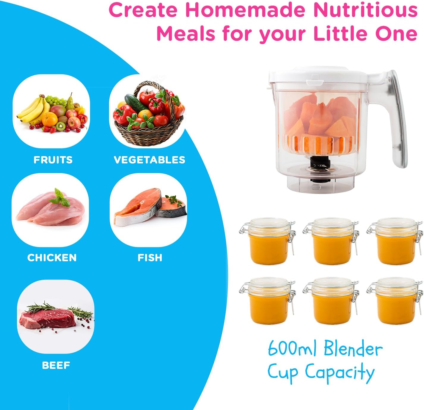 EVLA'S Baby Food Maker, Steamer, Blender, Baby Food Processor for Healthy Homemade Baby Food in