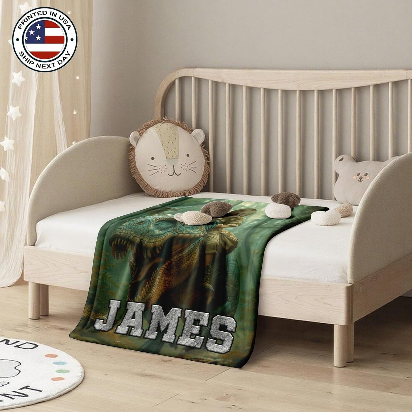 Ship Next Day, Personalized Baby Blanket – Printed in USA, Custom Baby Blanket for Boys & Girls