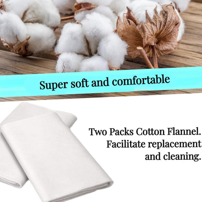 2 Pcs Organic Cotton Flannel for Castor Oil Pack Wrap, Reusable Castor Oil Compress for Liver