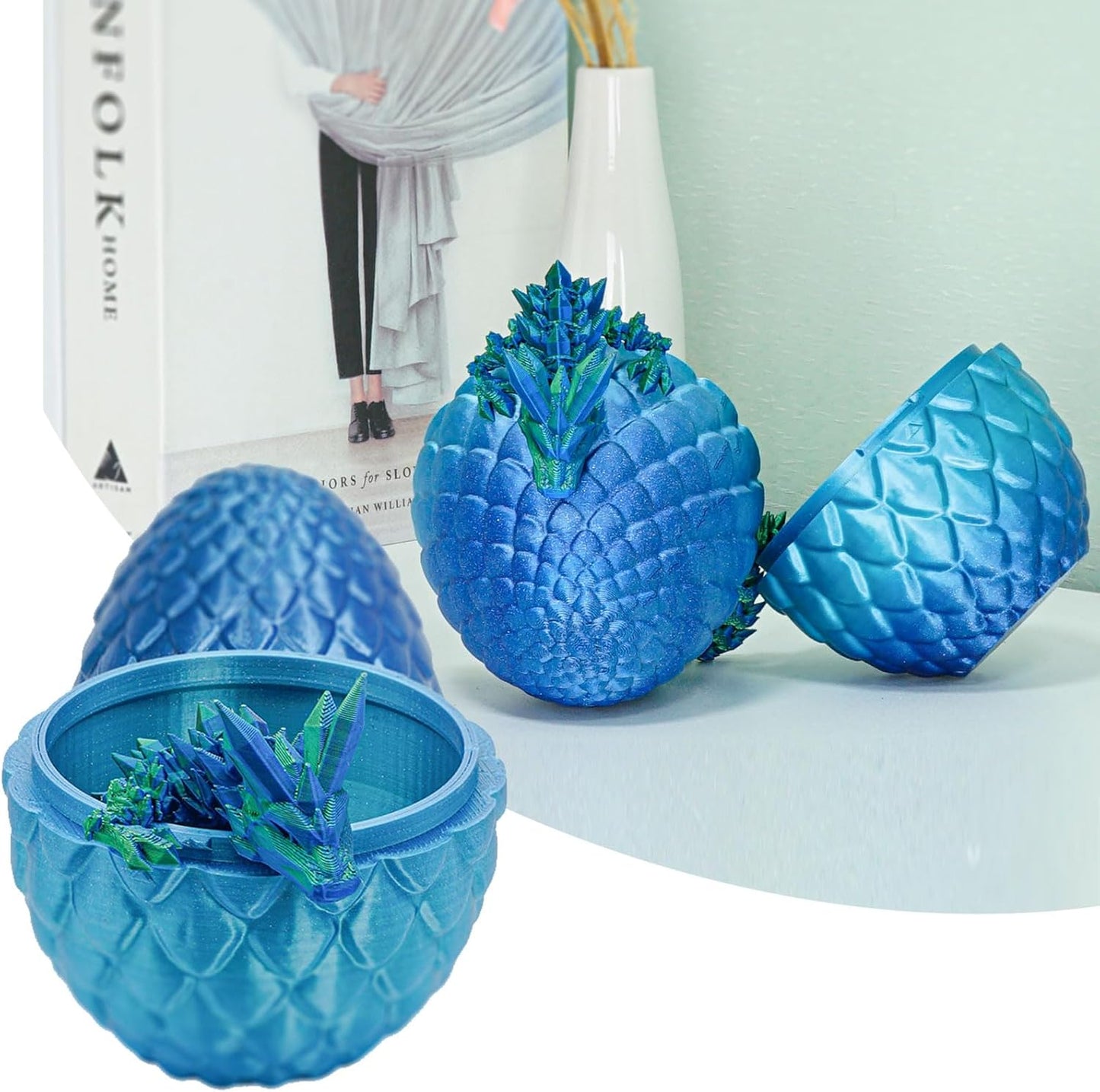 Dragon Eggs with Dragon Inside, 3D Printed Surprise Funny Gifts for Kids, Boys, Girls, Articulated Dragon Fidget Toys for Adults, Executive Desk Toys Office Room Décor