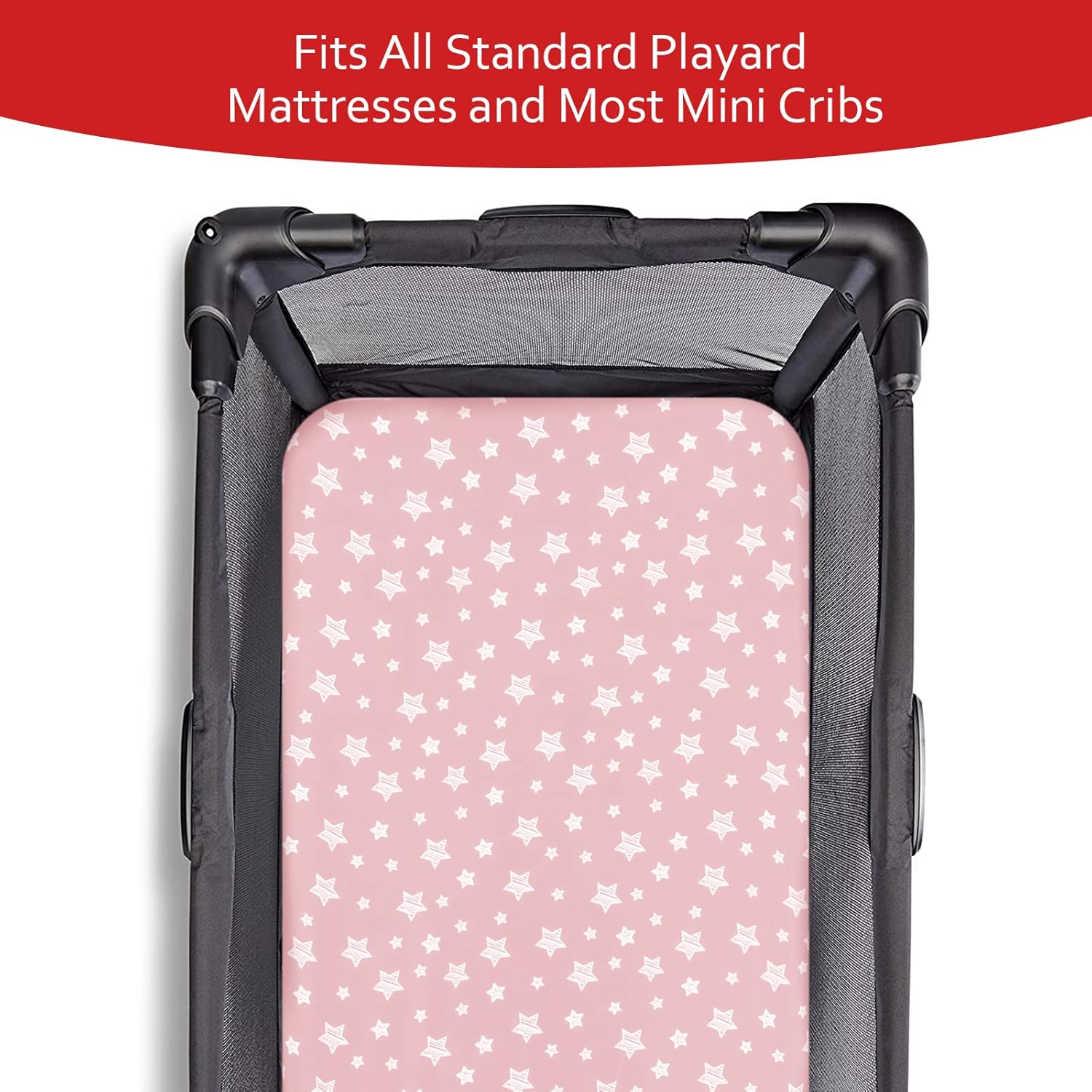 Pack and Play Sheets Girl, 4 Pack Mini Crib Sheets, Stretchy Pack n Play Playard Fitted Sheet