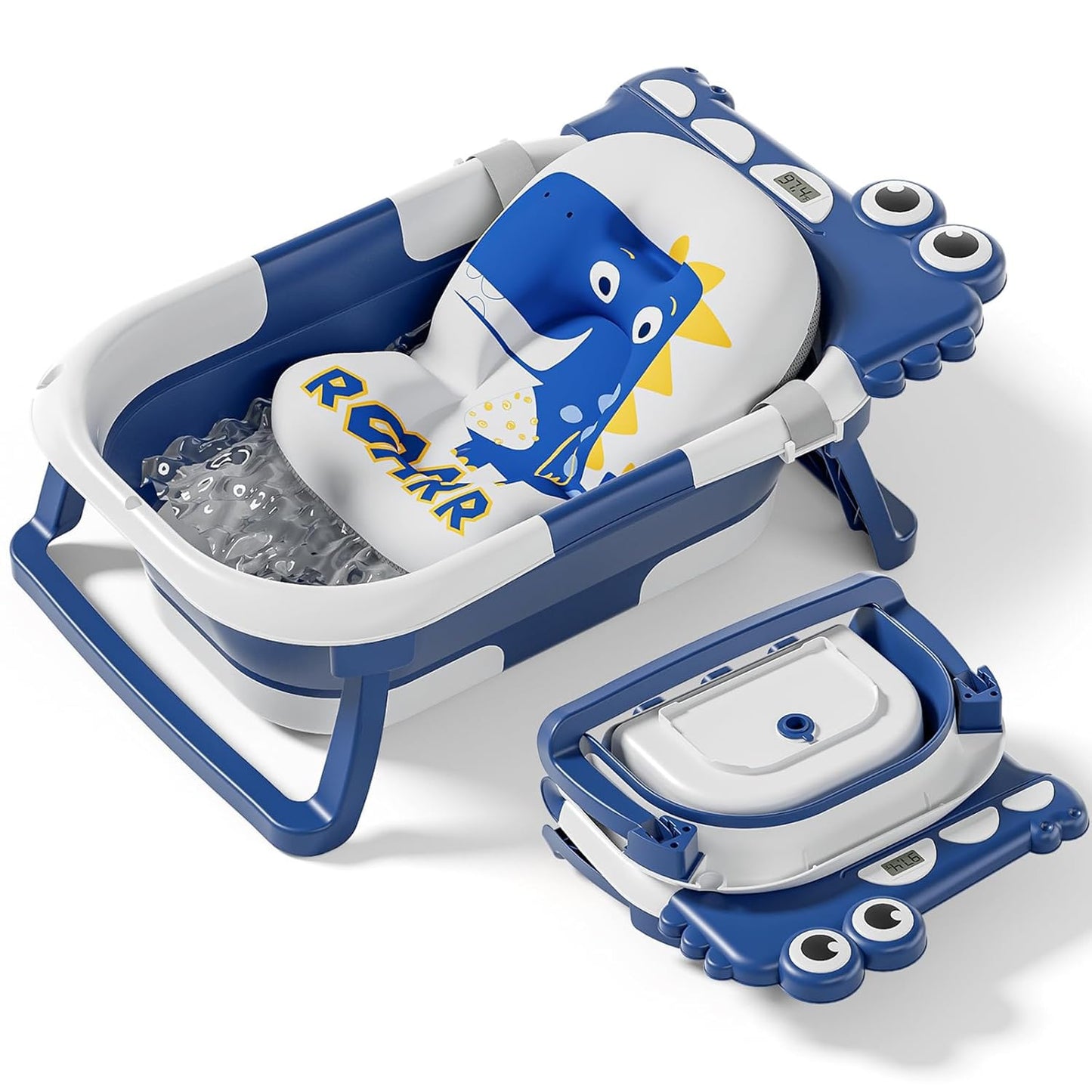 Collapsible Baby Bathtub for Newborn, Foldable Baby Bath Tub with Thermometer & Soft Floating