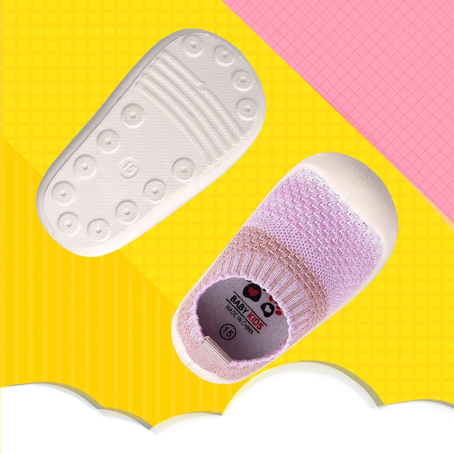 Baby First-Walking Shoes 1-4 Years Kid Shoes Trainers Toddler Infant Boys Girls Soft Sole Non Slip Cotton Canvas Mesh Breathable Lightweight TPR Material Slip-on Sneakers Outdoor