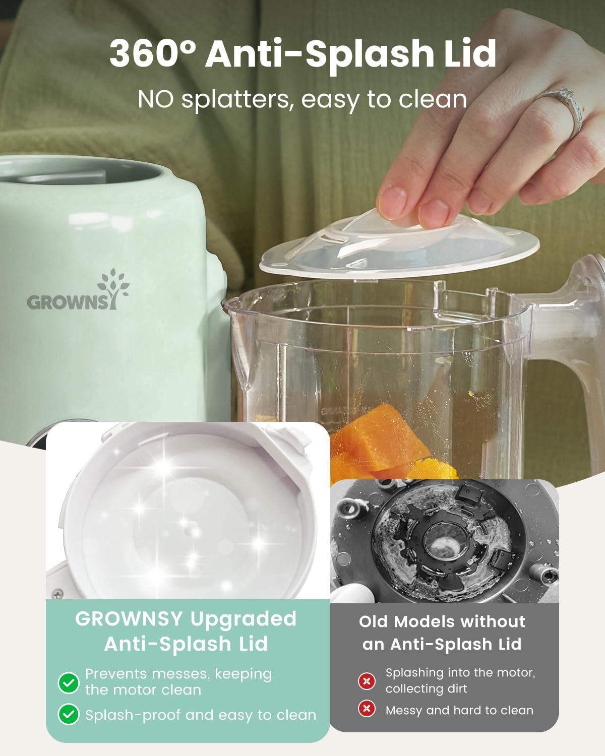 Grownsy Baby Food Maker, Steamer & Blender Baby Food Processor, Green