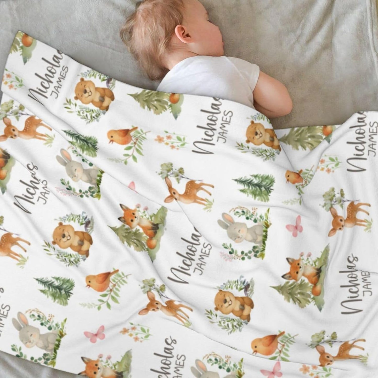 Personalized Baby Blanket for Boys Girls Super Soft Cozy Custom Baby Blanket with Name Lovely