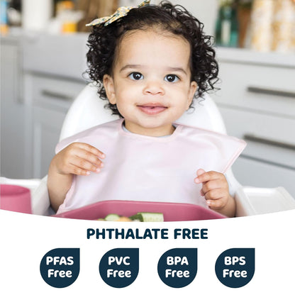 Tiny Twinkle Mess Proof Baby Bibs for Eating - Waterproof, Wipeable Bibs - Toddler Bibs - Travel