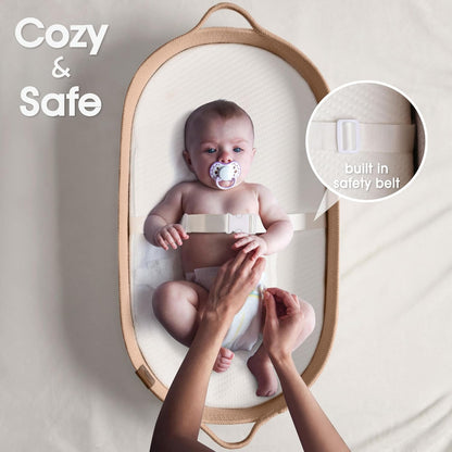 Baby Changing Basket Includes Diaper Caddy - Breathable & Waterproof Dual-Cover, Portable, Changing Pad for Dresser & Changing Table, Gift for Baby Shower, Cotton Rope Basket for Baby