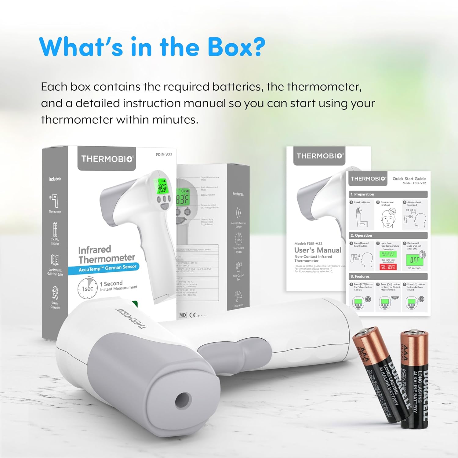 Medical Grade FSA-HSA Eligible Heavy Duty Touchless Infrared Forehead Thermometer, for Adults &