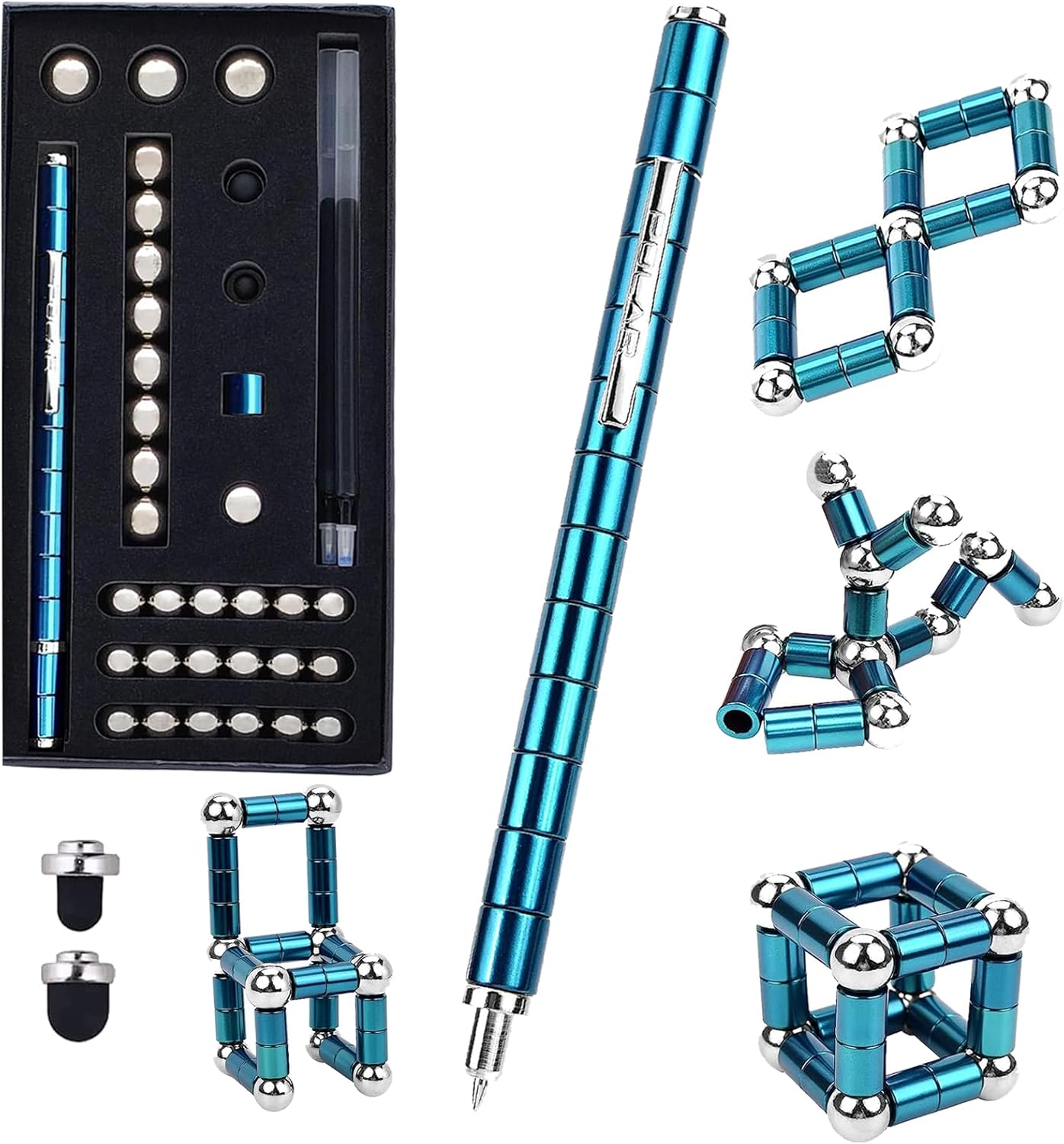 Fidget Pen,Magnetic Pen， Decompression Magnetic Toy Pen，Magnet Pen Fidget Toy Relieve Pressure Novel Toy Gift for Kids or Friends! (Big Blue)