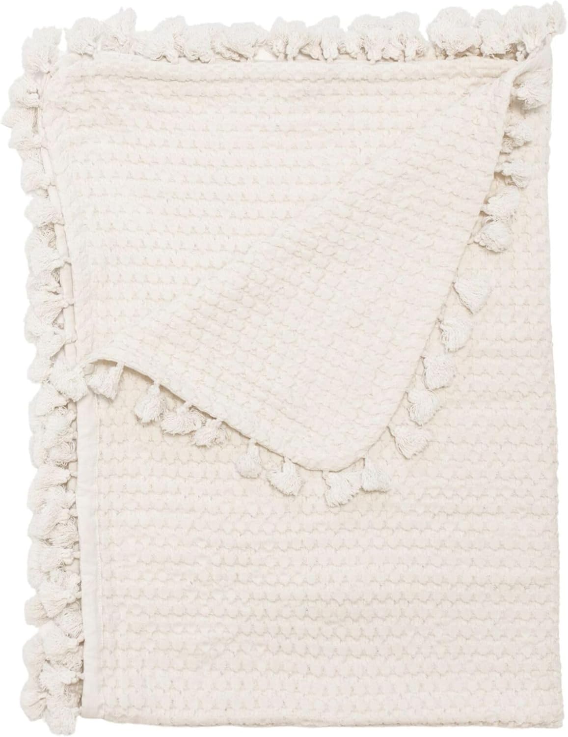 Crane Baby Birch Waffle Knit Blanket, Soft Cotton Nursery and Stroller Blanket, 100% Cotton, 36" x