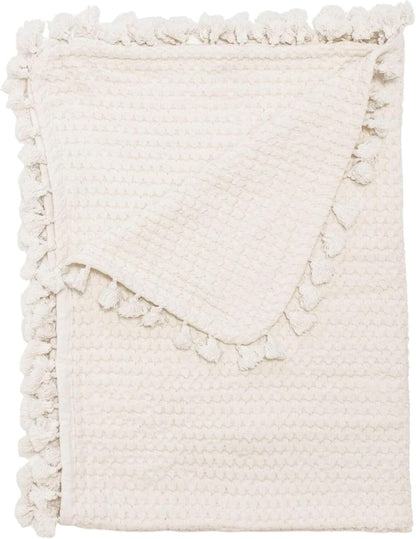 Crane Baby Birch Waffle Knit Blanket, Soft Cotton Nursery and Stroller Blanket, 100% Cotton, 36" x