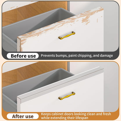 Cabinet Protectors for Kitchen Cabinets, Cabinet Door Edge Protector PVC Edge Guard Drawer Protector Prevent Wear, Chipping, Discoloration, Bumpers Clear, 3/4" Thick, 47'' Length