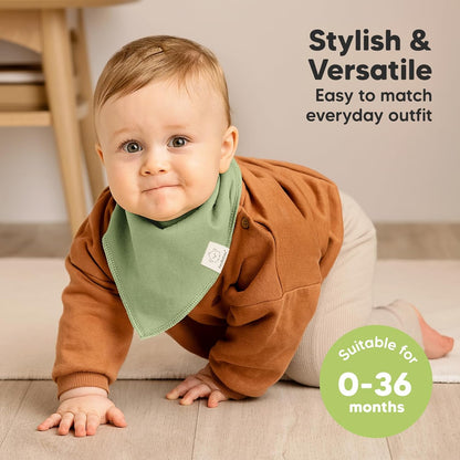10-Pack Organic Baby Bandana Bibs for Girls - Super Absorbent Triangle Baby Bibs for Drooling and Teething Infant, 100% Cotton Extra Soft for Newborn, Infant 0-36 Months (Cupcake)