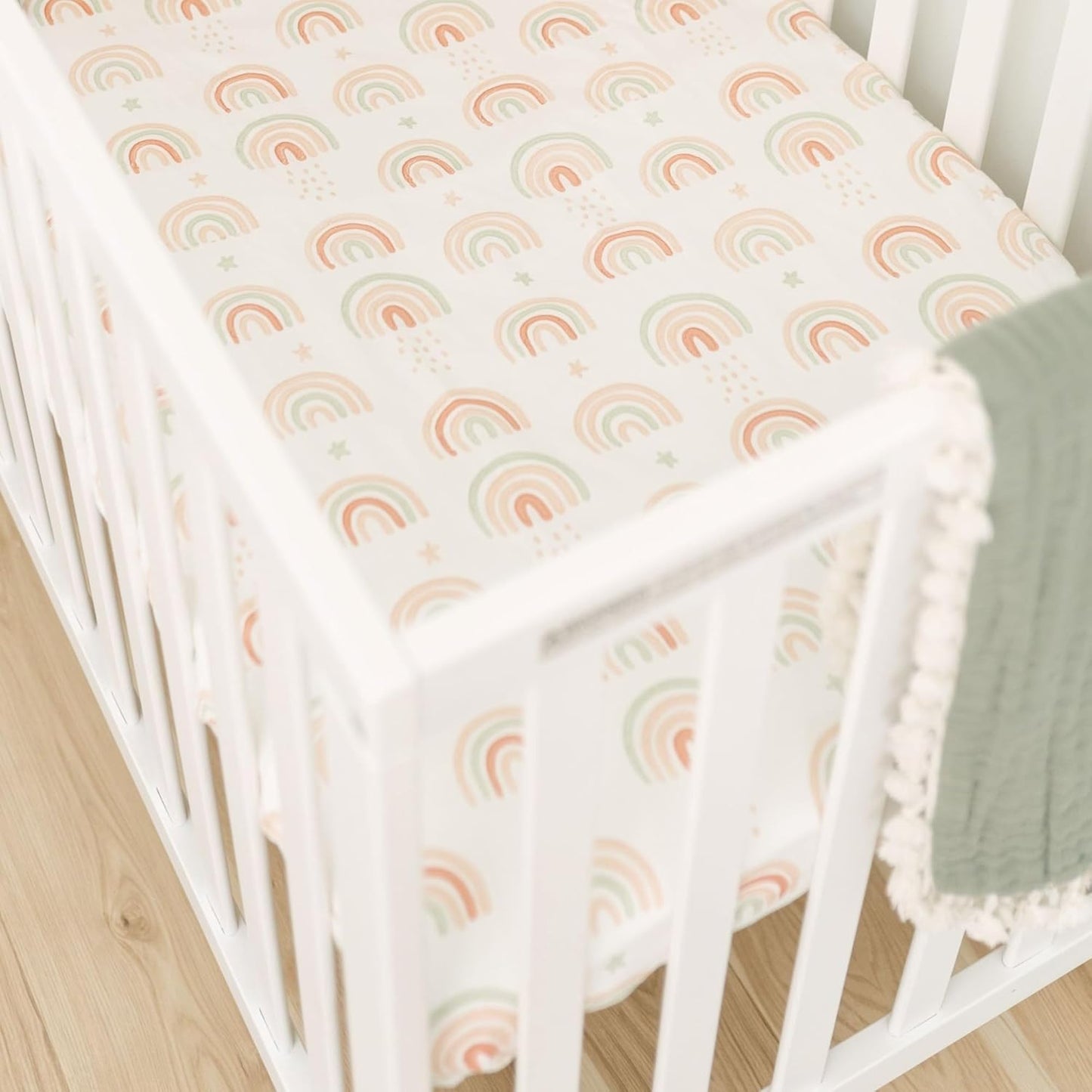Crane Baby 100% Cotton Breathable Fitted Baby and Toddler Sheet for Standard Mattress (28 X 52)