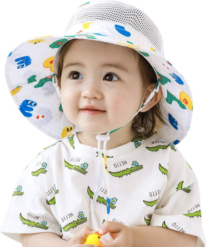 Home Prefer UPF50+ Wide Brim Sun Hat Boys Girls Sun Protection Hat Zoo Beach Swim Safari Bucket Hat for Baby Toddler Kid