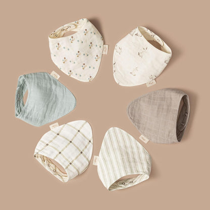 Crane Baby 100% Organic Cotton Baby Bibs, 3-pc. Set, Bunny Pattern For Boys, Girls, Unisex, Feeding, Drooling, Teething Bibs