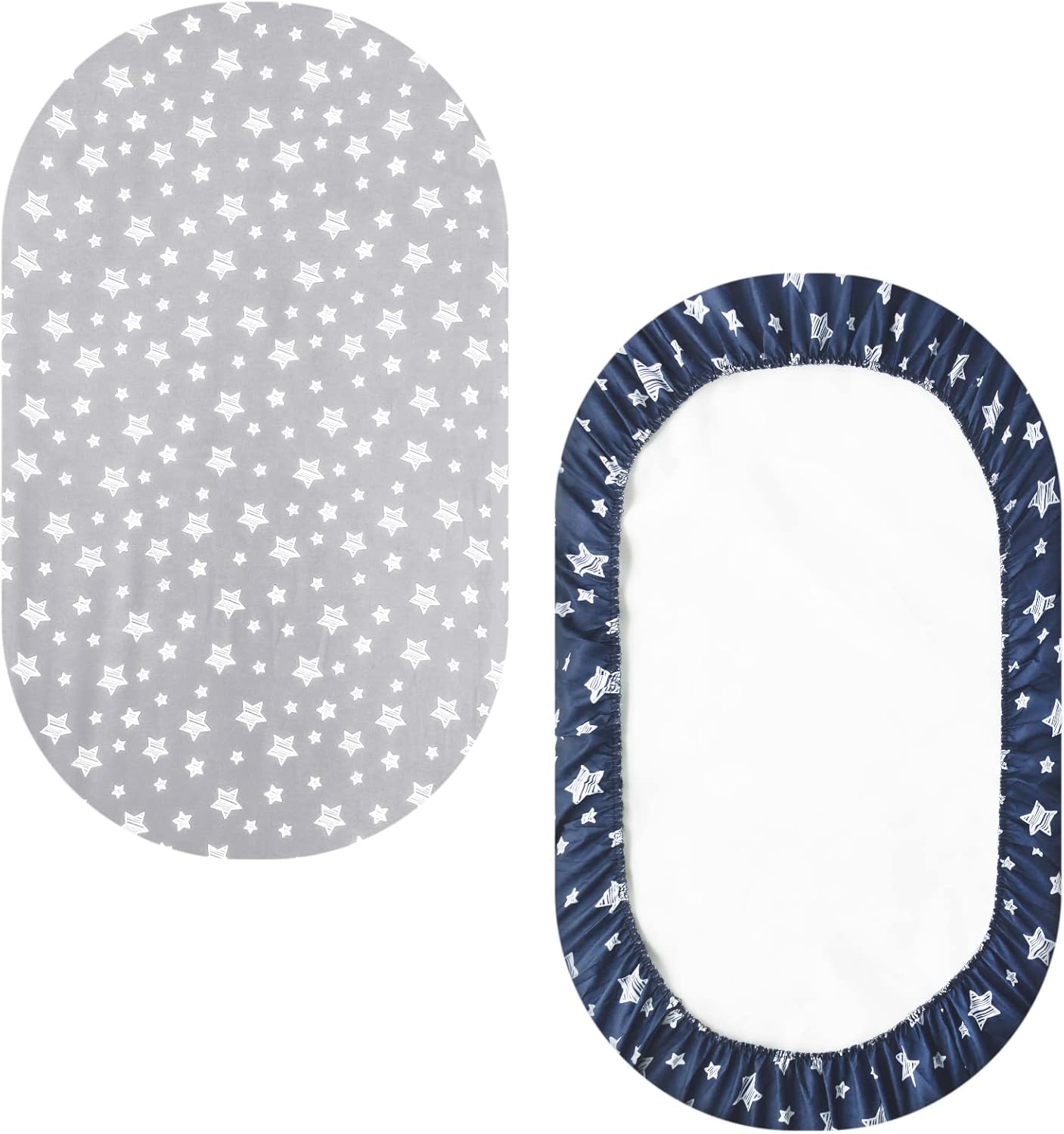 Bassinet Sheets Set 4 Pack for Baby Boy, Universal Fit for Oval, Hourglass and Rectangular