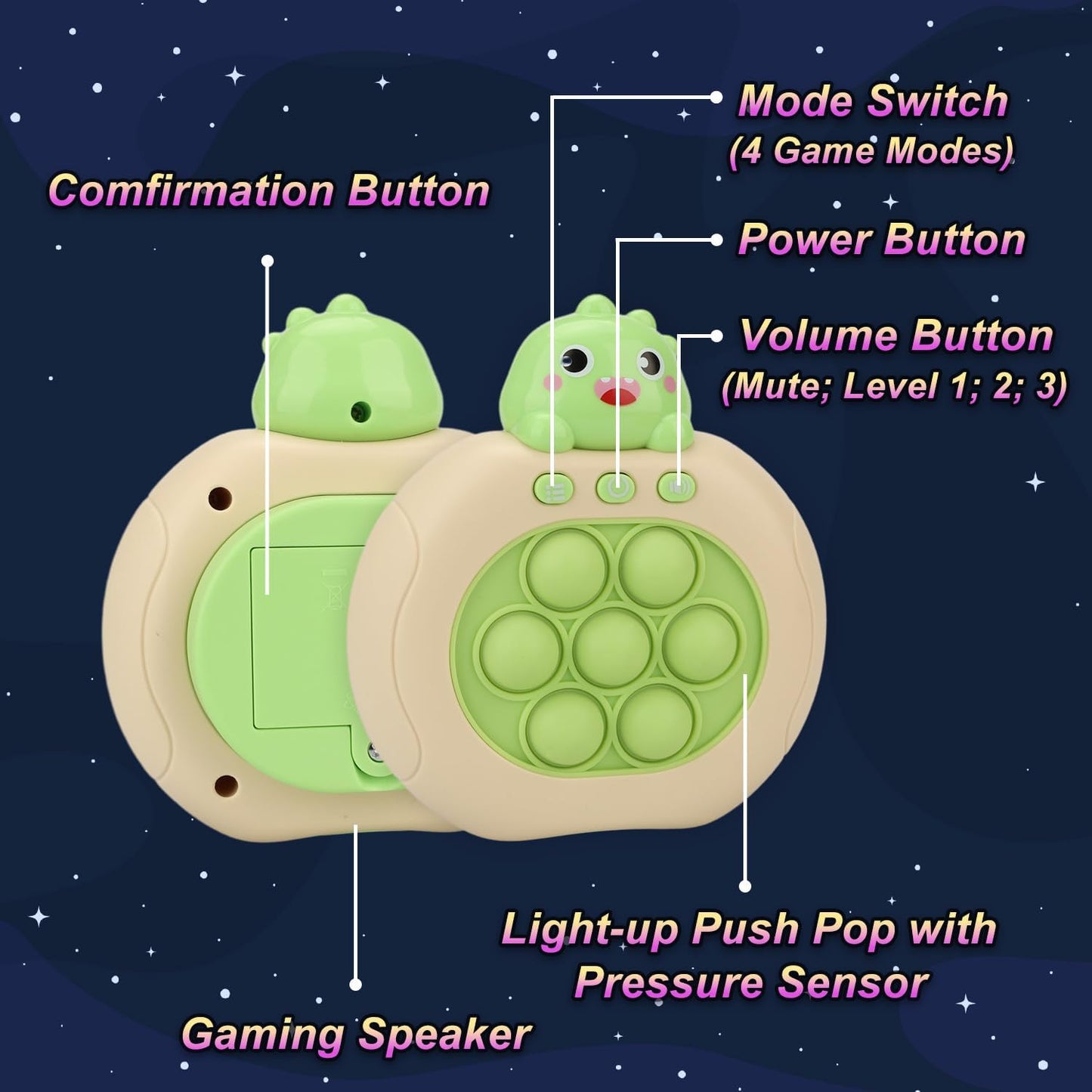 Quick Push Console with Instant Sound Feedback | Handheld Fast Speed Pushing Game | Pop The Target Interactive Educational Sensory Fidget Toy for Kids Adults | Fun Toy for Children 3-12