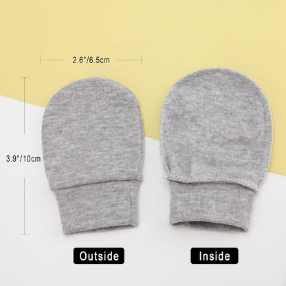 BQUBO Newborn Infant Toddler Mittens No Scratch Cotton Elastic Wrist Gloves Hypoallergenic for 0-6 Months Baby Boys Girls