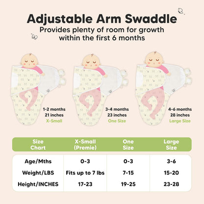 3-Pack Organic Baby Swaddle Sleep Sacks - Swaddles for Newborns, Infant 0-3 Months, Baby Girls