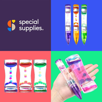 Special Supplies Liquid Motion Bubbler Toys (3-Pens/3-Timers, Pack of 3 Pens and 3 Timers, 3-Pens/3-Timers)