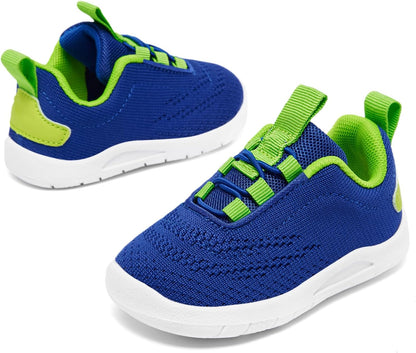 MORENDL Toddler Slip On Sneakers Baby Walking Shoes Non-Slip Breathable Unisex Pink Mesh Lace-Up Athletic Sneakers Infant Running Shoes