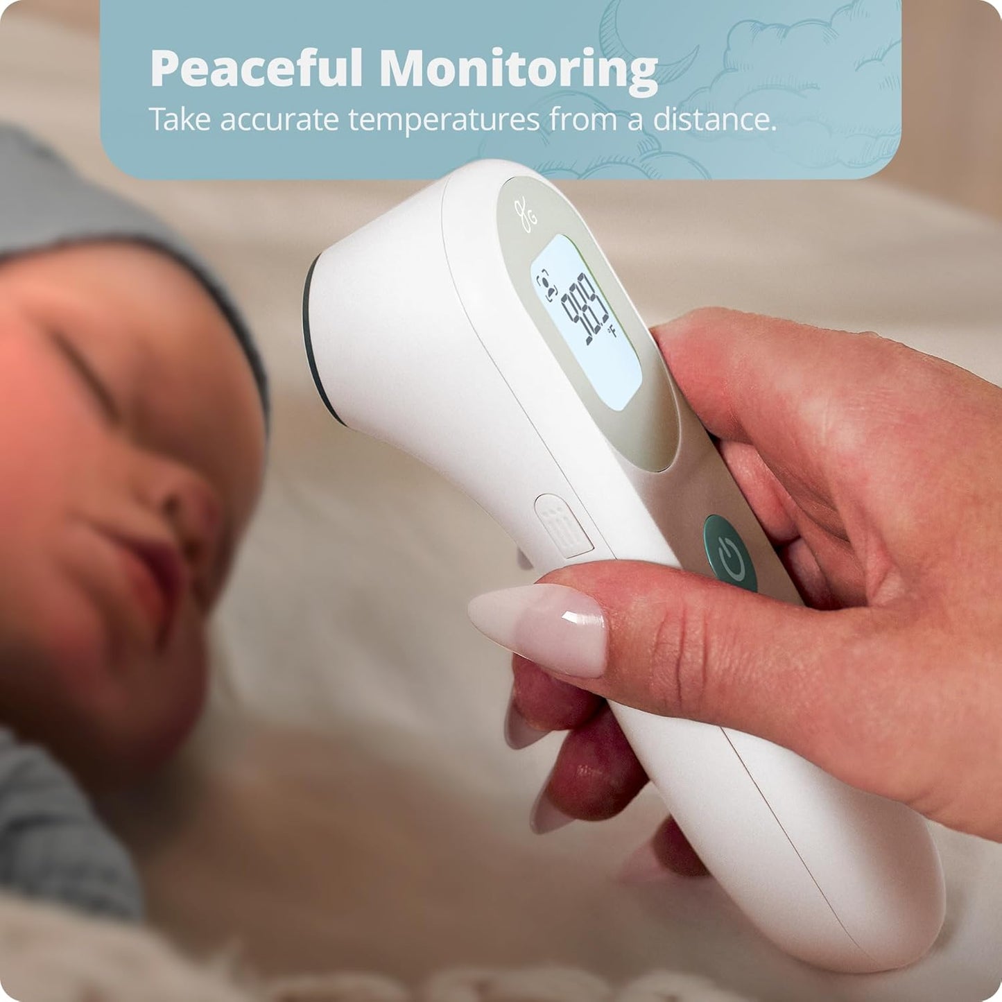 Greater Goods No-Touch Infrared Digital Thermometer for Adults, Kids, and Babies, Forehead