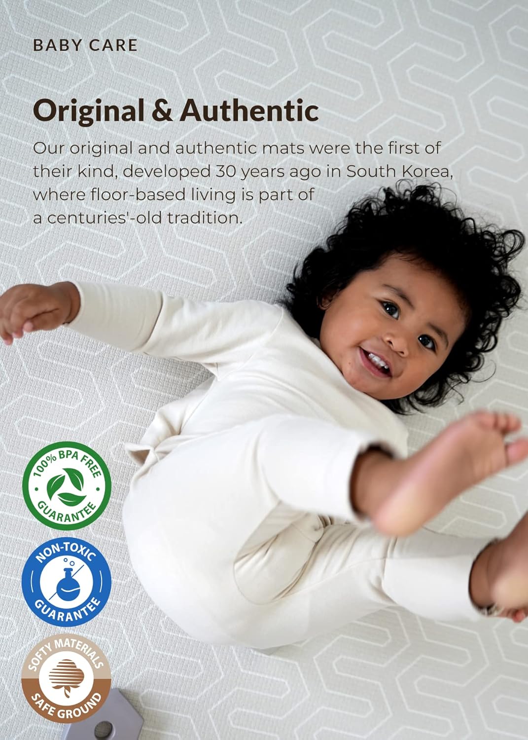 Baby Care Play Mat (Large, Hygge - Bloom & Entry) 82'' x 55'' Original One-Piece Reversible Rollable Waterproof Play Mat for Infants, Babies, Toddler, and Kids