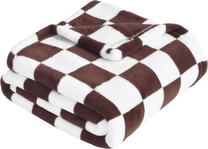 Yurhap Checkered Baby Blanket Fleece Baby Blankets Neutral for Boys Girls, Super Soft Warm
