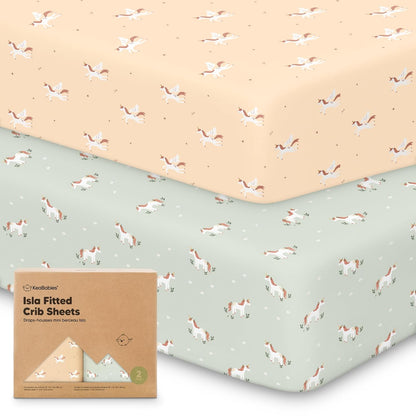 KeaBabies 2-Pack Baby Crib Sheets for Boys, Girls - 52x28 Viscose Derived from Bamboo Toddler Bed