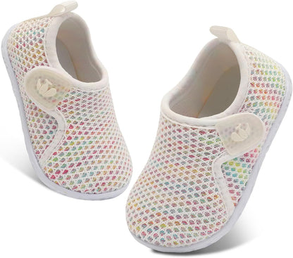 FEETCITY Baby Boys Girls First Walking Shoes Infant Sneakers Crib Shoes Breathable Lightweight Slip On Shoes