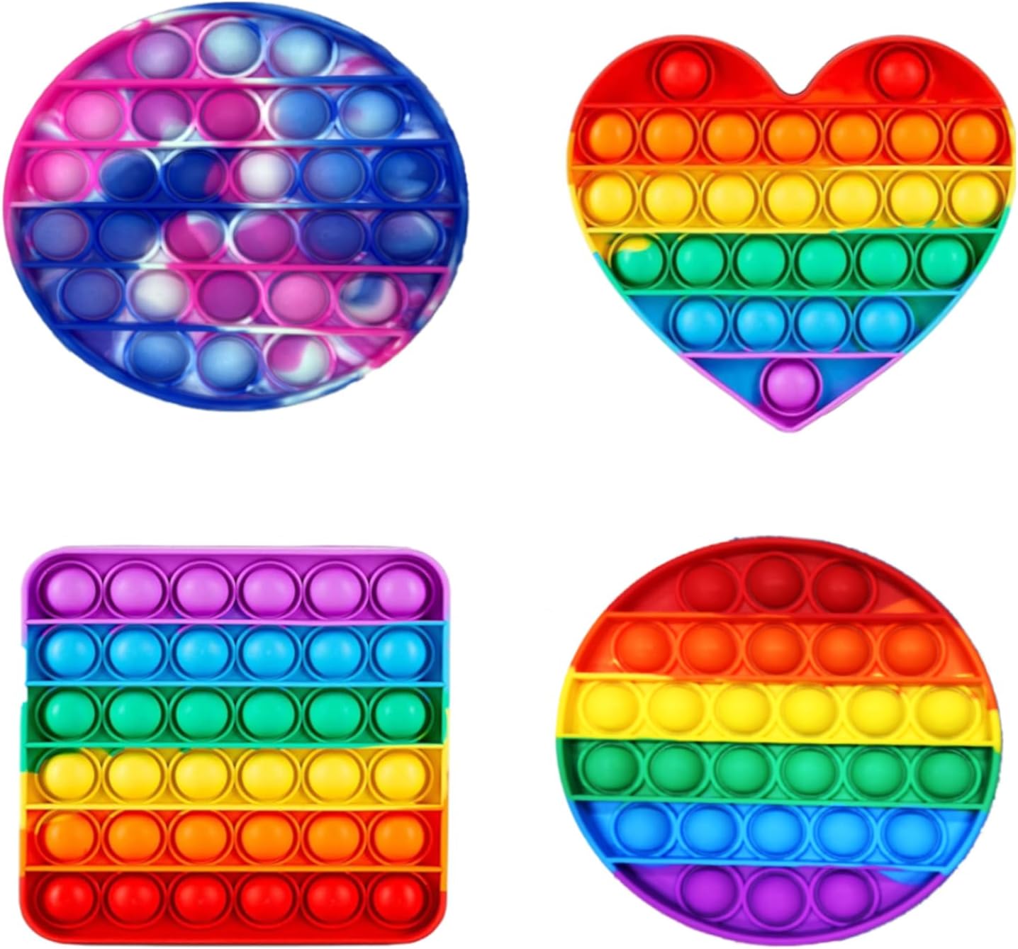 24pcs 5in Random Pop Bubble Fidget Sensory Toys, Pop Toy Bulk for Party Favor, Classroom Student Prizes Easter Basket Goodie Bag Stuffers Christmas Valentine Gift for Kid