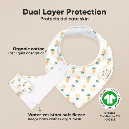 8-Pack Organic Baby Bandana Bibs for Girls - Super Absorbent Triangle Baby Bibs for Drooling and Teething Infant, 100% Cotton Extra Soft for Newborn, Infant 0-36 Months (Beach Day)
