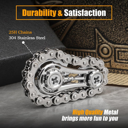 Cool Sprockets Fidget Chain, Assemble Fidget Spinner Ring Toys for Kids Adults, Metal Fidgeting
